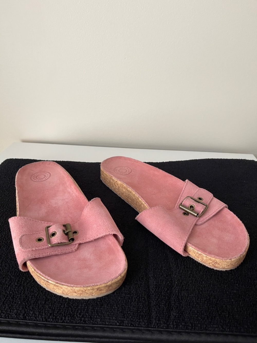 NWOT..GAP Pink Suede Buckle Slide Clogs